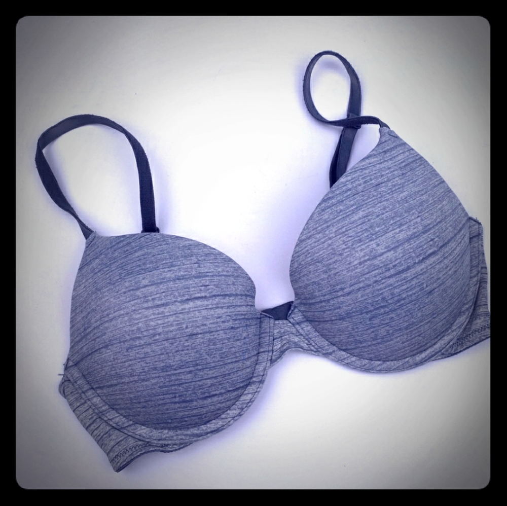 PINK Victoria’s Secret Grey Henley Push Up Bra